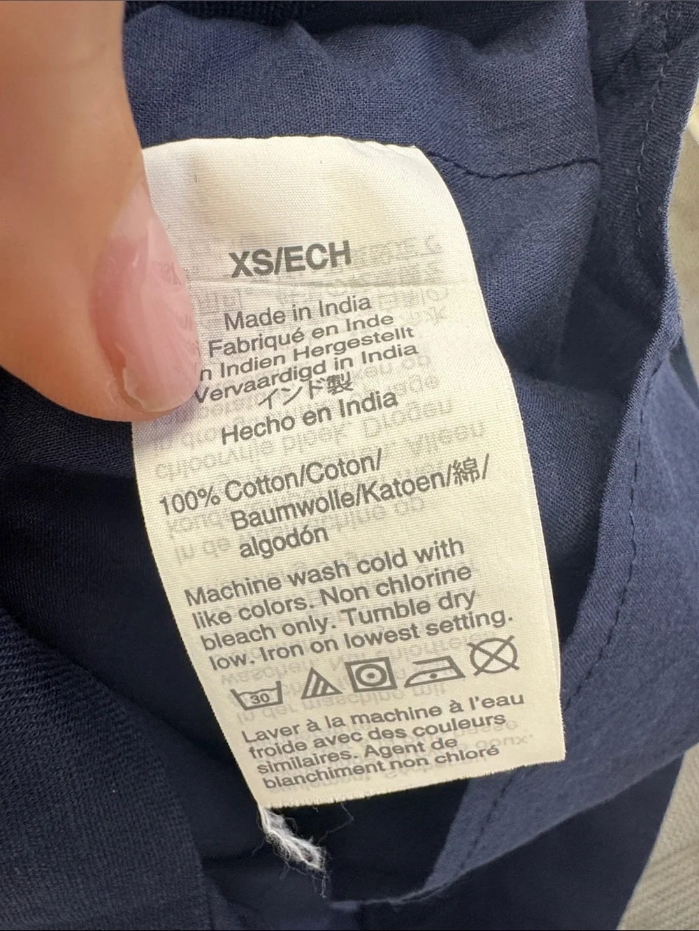 J. Crew Embroidered Navy Cotton Shift Dress, size XS